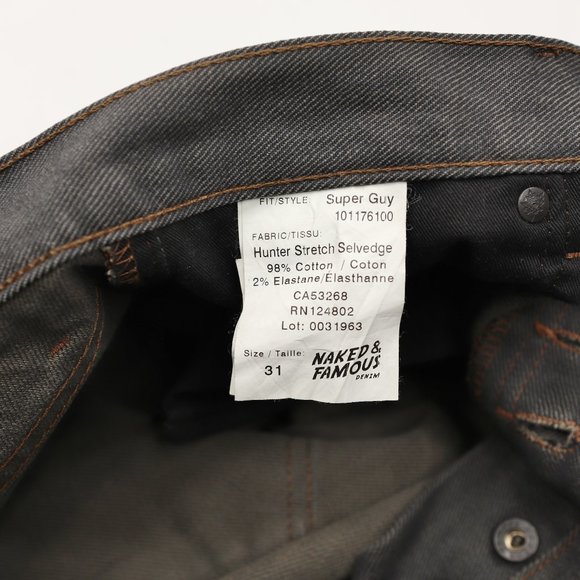 Naked & Famous Super Guy Hunter Stretch Japanese Selvedge Denim - Size 31 X 30 - Picture 7 of 10
